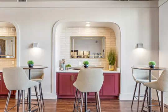 Resident clubhouse lounge featuring comfortable seating and billiards