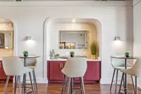 Luxury private bathroom with upscale fixtures in an student apartment